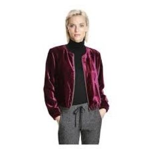 NWOT Joe Fresh Velvet Bomber Jacket